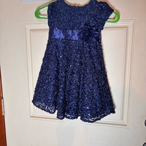 Charming Navy Lace Kids Dress